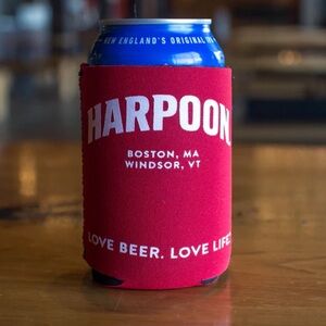 Harpoon Brewery Beer Koozie Can Bottle Cooler - 4 Total Red 12oz Collapsible NEW
